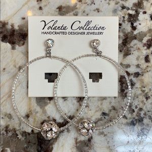 Silver Beaded Hoop Earrings